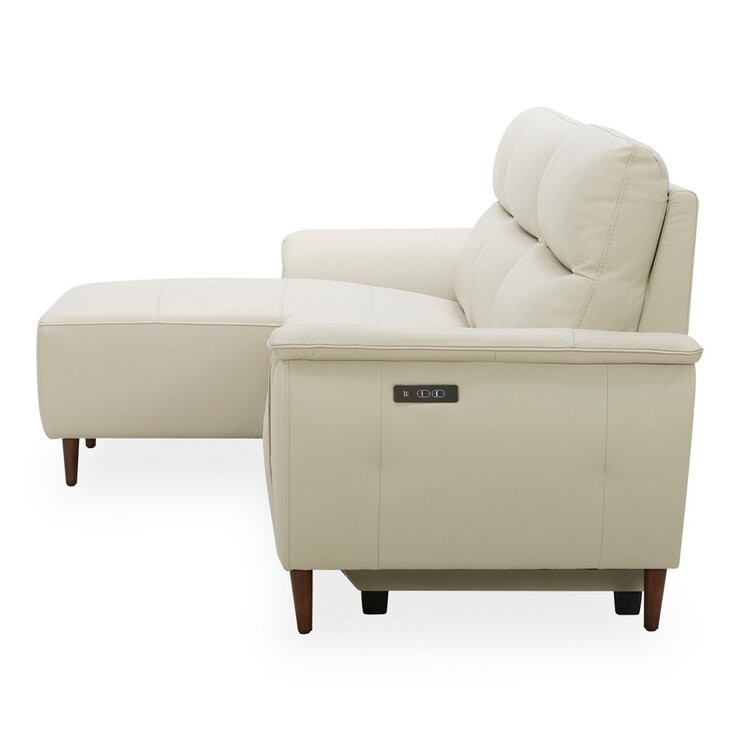 Aiden & Ivy 牛皮電動L型沙發 左