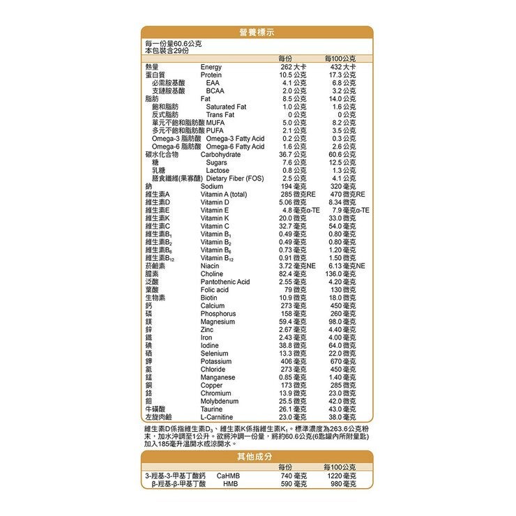 亞培 安素 優能基穀物HMB配方 60.6公克 X 30入 亞培 安素 優能基穀物HMB配方 60.6公克 X 30入