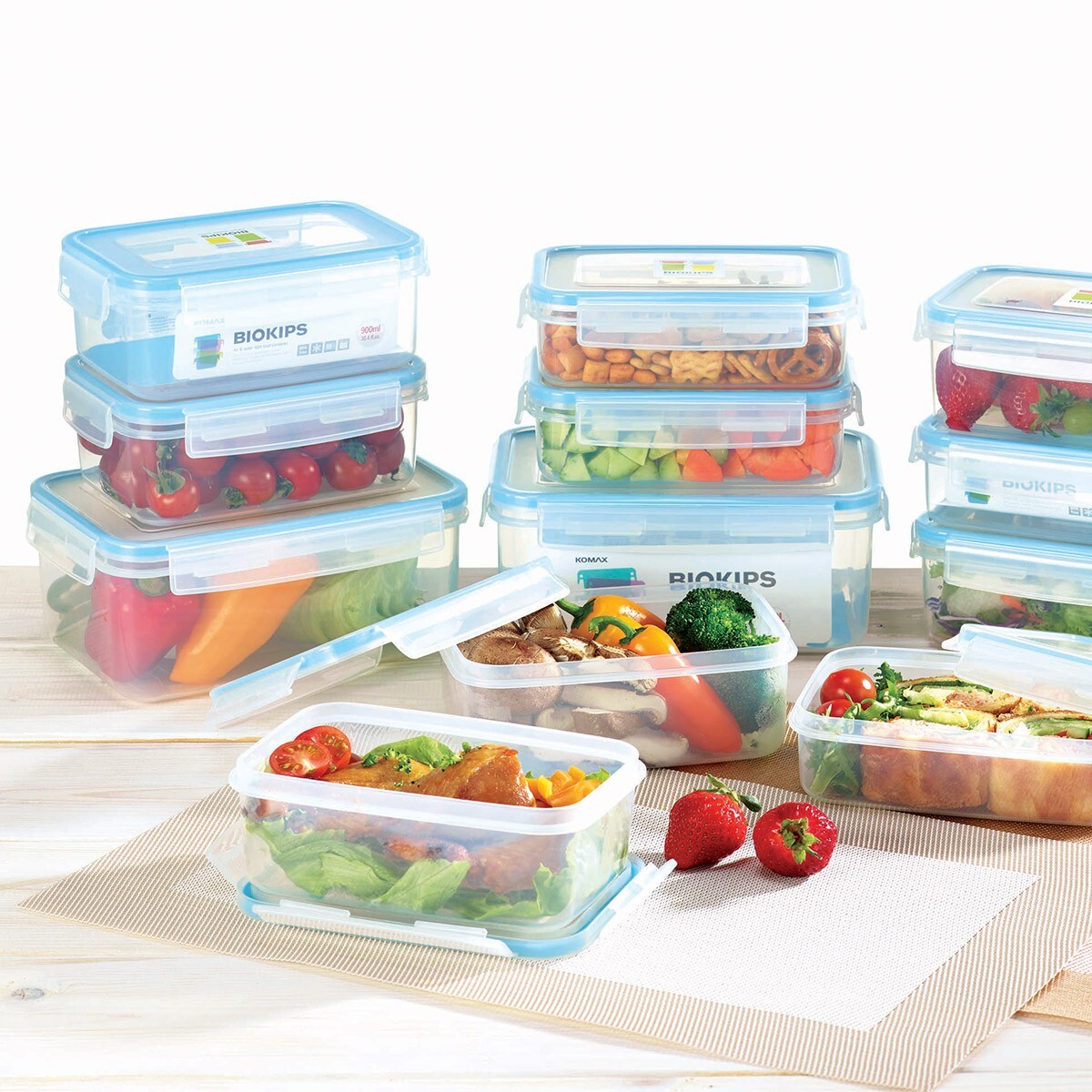 Komax 塑膠保鮮盒含蓋共24件組 長方形