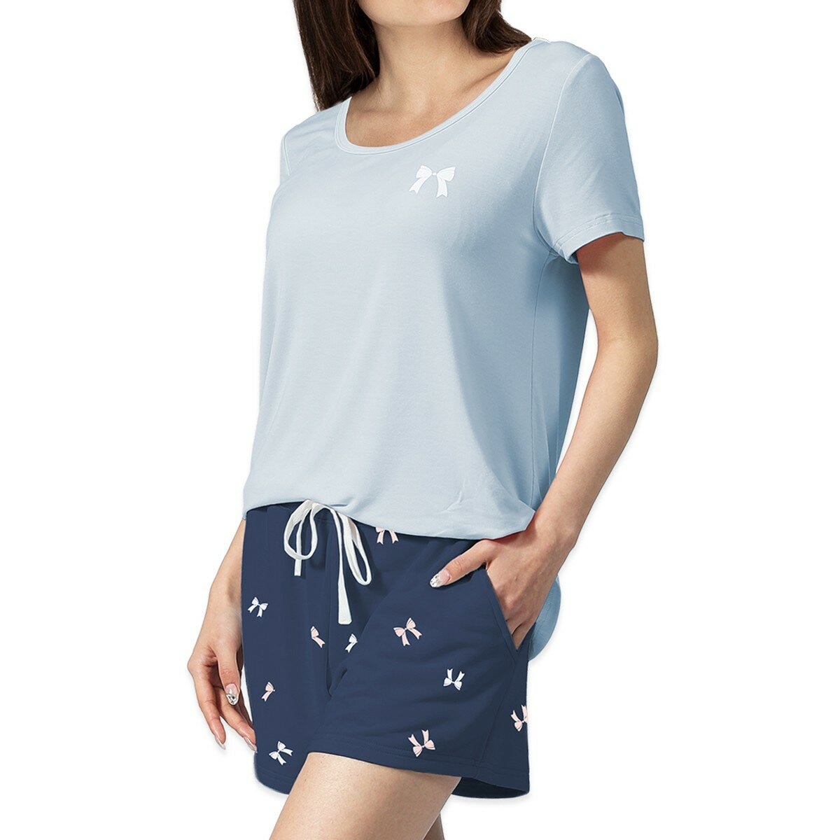 Advent 女短袖睡衣套組 淺藍