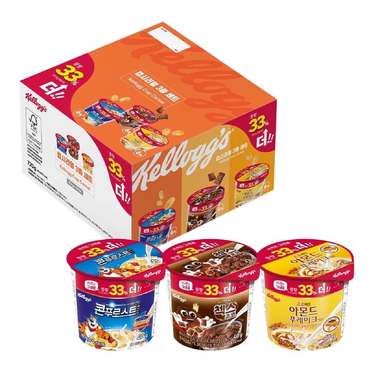 家樂氏 早餐穀物杯裝分享組 40公克 X 18入 家樂氏 早餐穀物杯裝分享組 40公克 X 18入