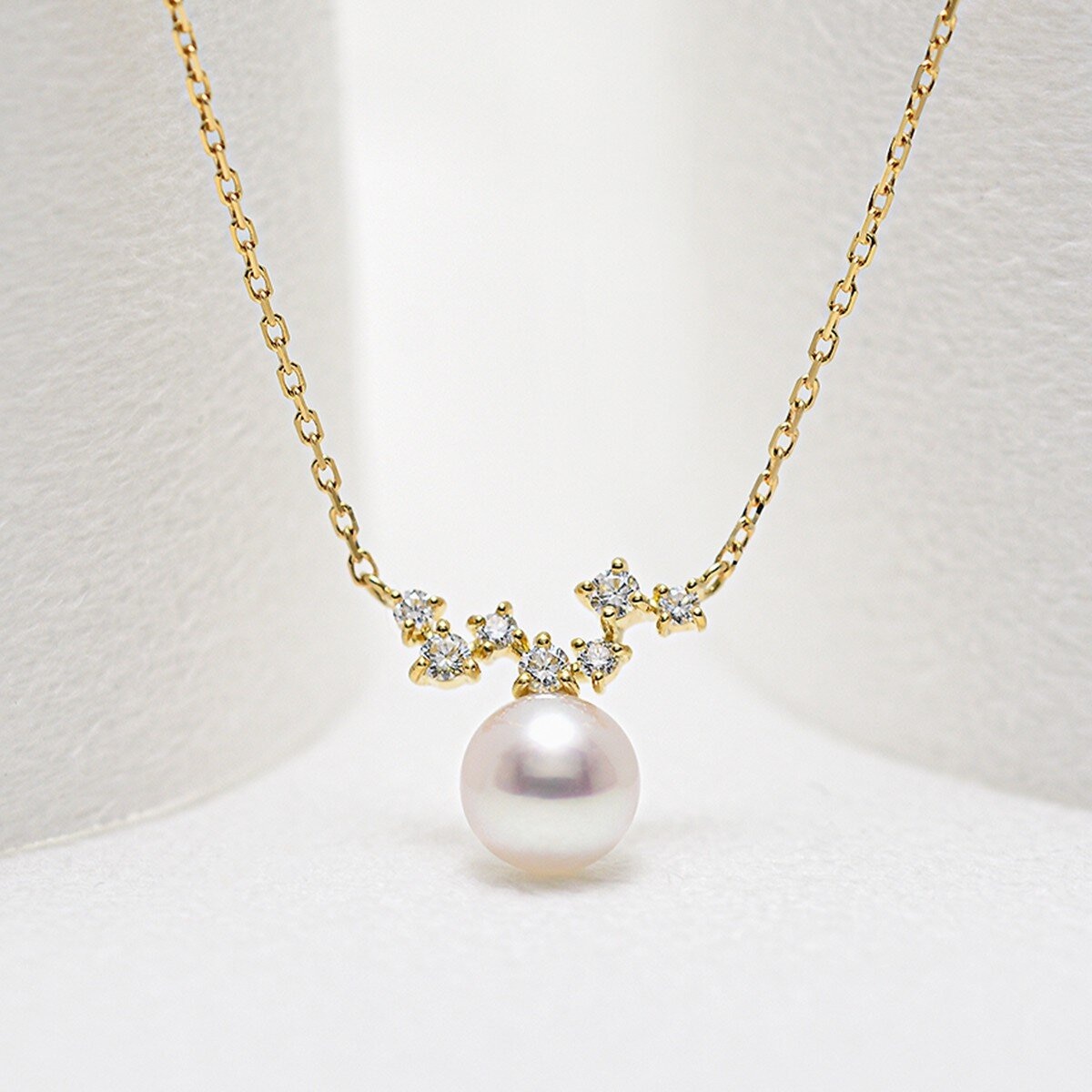 Tokyo Pearl 0.09克拉 18K黃K金 5.5公釐 - 6.0公釐 南海白珍珠項鍊