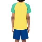 Fila 兒童足球短袖套組 黃/藍 XS