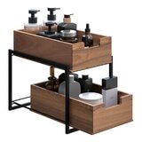 Seville Classics 雙層木製抽屜式置物籃架