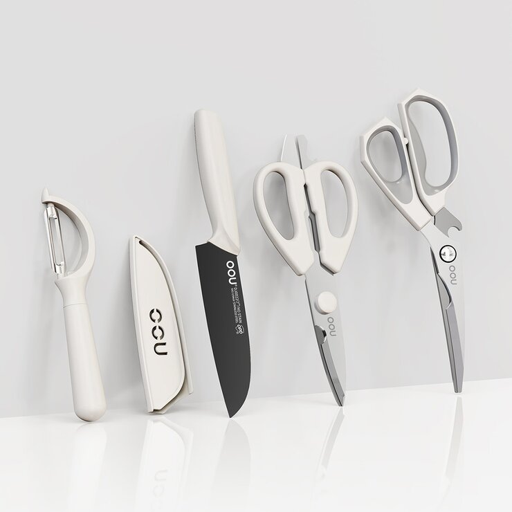 OOU 廚房多功能刀具套組含刀套 5件組