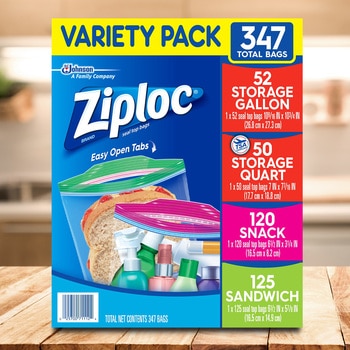 Ziploc 夾鏈保鮮袋綜合組 347入 Ziploc 夾鏈保鮮袋綜合組 347入