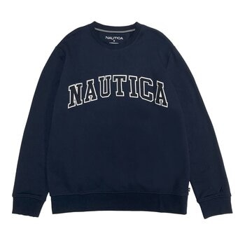 Nautica 男毛圈布長袖上衣 深藍 M