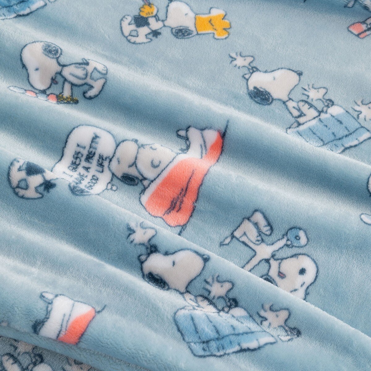 Peanuts 經典卡通舒適毯 152公分 X 177公分 藍