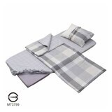 睡綿綿 單人床墊寢具 5件組 91公分 X 188公分 經典灰格