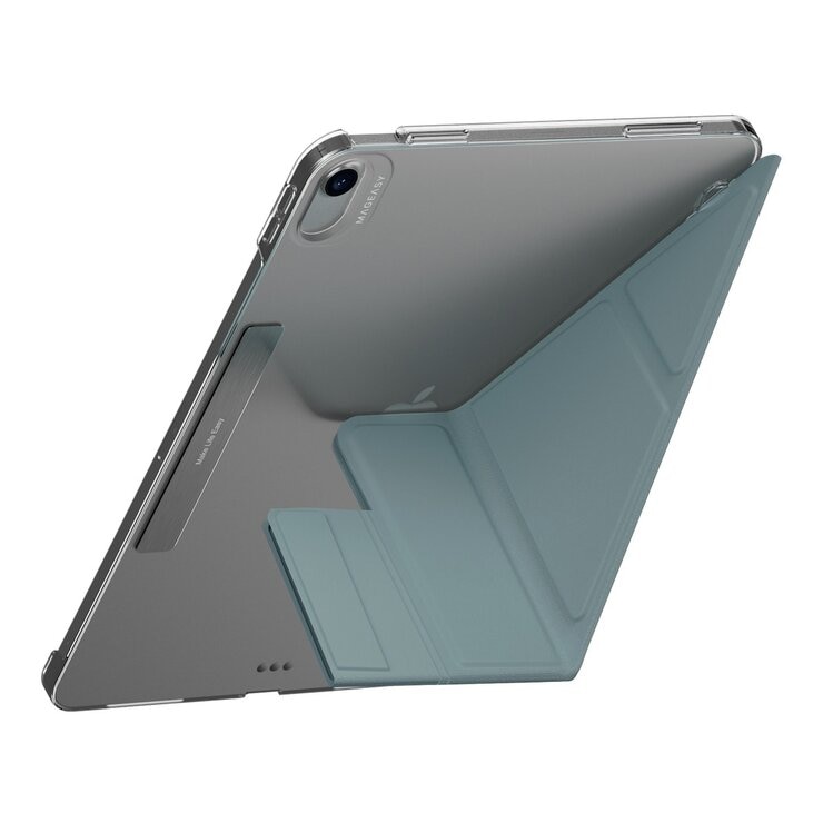 MAGEASY Facet 全方位支架透明背蓋保護套 適用於 2024 iPad Air 11吋 2025 M3 / 2024 M2 寧靜藍
