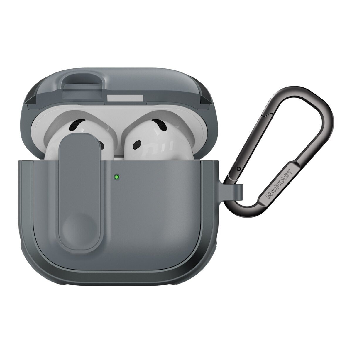 MAGEASY Odyssey 抗衝擊磁扣手繩耳機殼 AirPods 4 金屬灰藍 MAGEASY Odyssey 抗衝擊磁扣手繩耳機殼 AirPods 4 金屬灰藍
