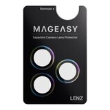 MAGEASY MagStand 360 M 磁吸旋轉支架防摔手機殼 iPhone 17 Pro(珊瑚) + 鏡頭保護貼Lenz(炫彩) + Vetro 9H 鋼化玻璃保護膜