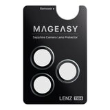 MAGEASY Bright M 不發黃軍規磁吸透明殼 iPhone 17 Pro(白磁圈) + 鏡頭保護貼Lenz鈦合金(迷霧鈦) + Vetro 9H 鋼化玻璃保護膜