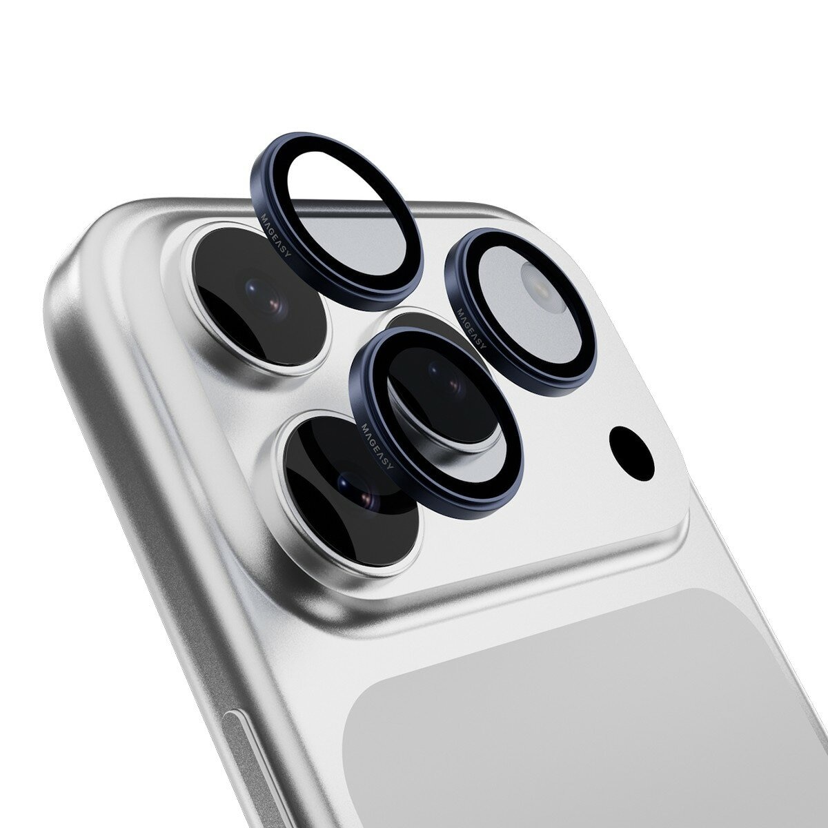 MAGEASY MagStand 360 M 磁吸旋轉支架防摔手機殼 iPhone 17 Pro(透明) + 鏡頭保護貼Lenz(午夜) + Vetro 9H 鋼化玻璃保護膜