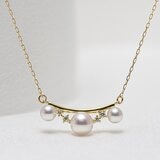 Tokyo Pearl 0.04克拉 18K黃K金 5.5公釐 - 6.0公釐 Akoya 珍珠項鍊
