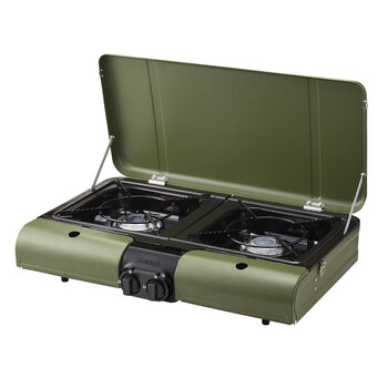 岩谷 3.3kW 雙口卡式爐 軍綠 CB-TBG-2