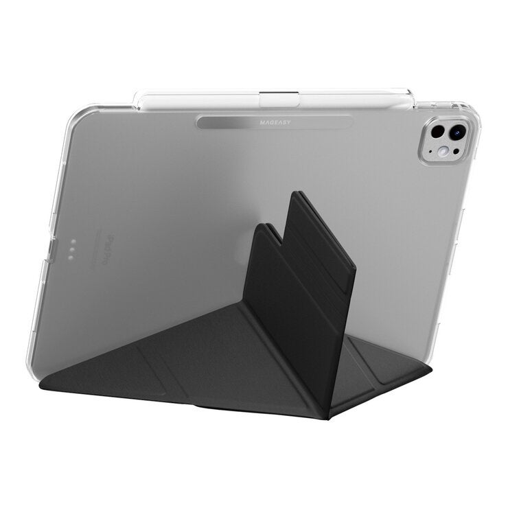 MAGEASY Facet 全方位支架透明背蓋保護套 (筆槽款) 適用於 2024 iPad Pro 11吋 黑 MAGEASY Facet 全方位支架透明背蓋保護套 (筆槽款) 適用於 2024 iPad Pro 11吋 黑