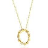 0.11克拉 14黃K金 圓形鑽石項鍊 VS2/I