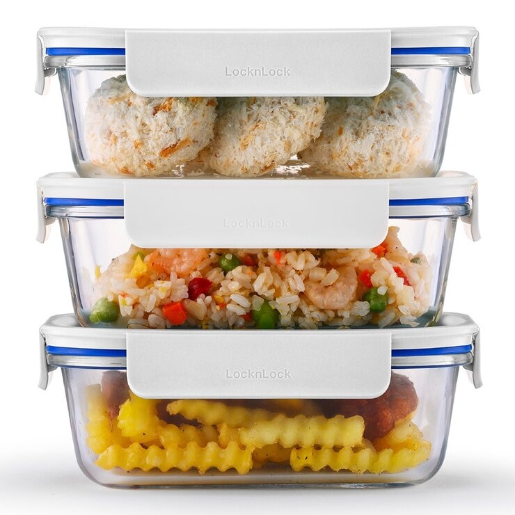 樂扣樂扣 新美學玻璃保鮮盒 含蓋10件組