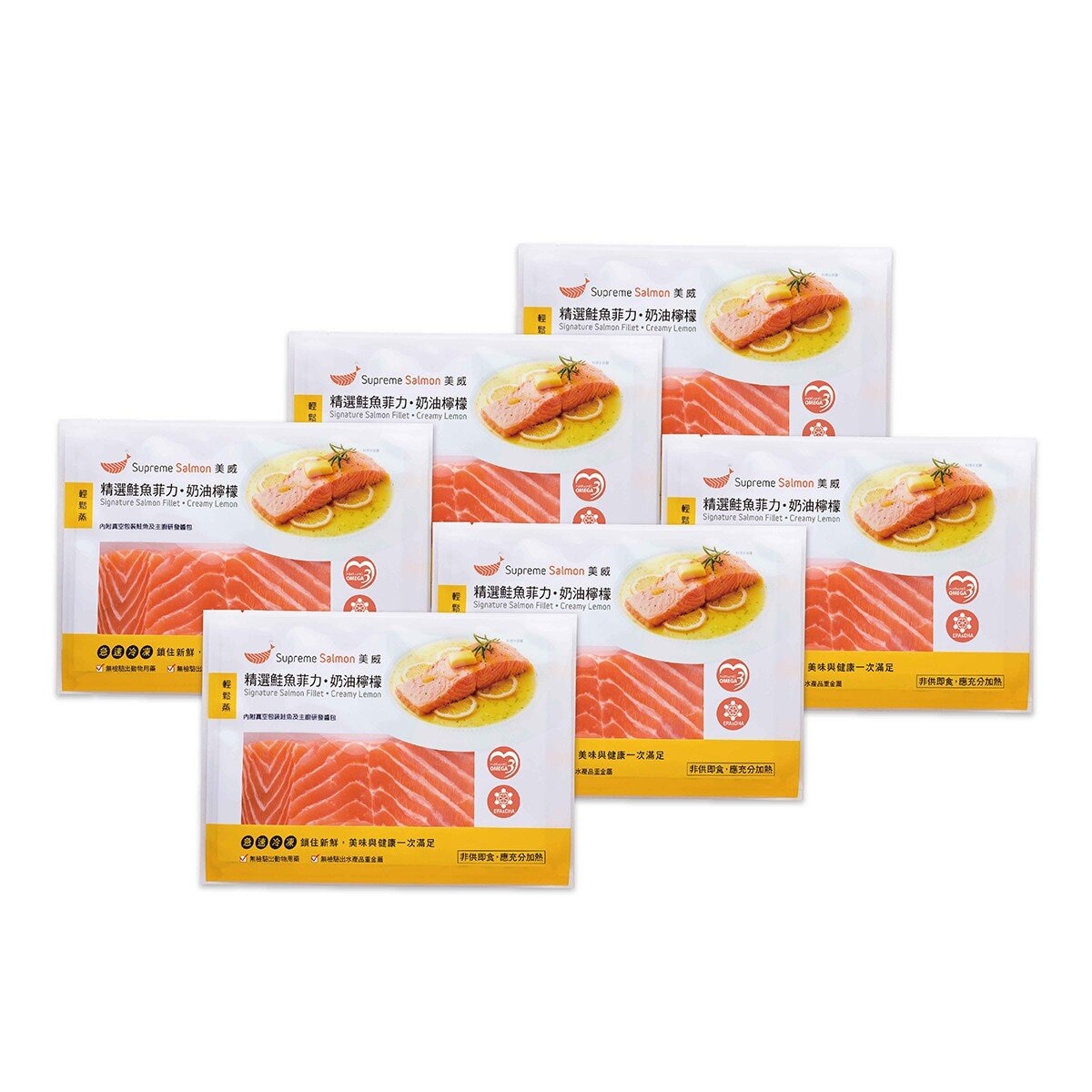 美威 冷凍鮭魚菲力奶油檸檬口味 250公克 X 6入