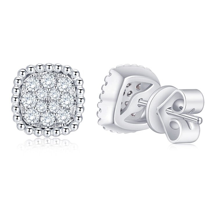 0.30 克拉 14K白K金 圓形鑽石耳環 VS2/I