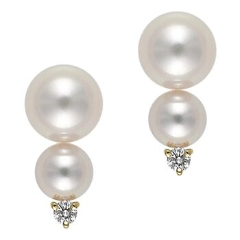 Tokyo Pearl 18K黃K金 4公釐 - 6.0公釐 Akoya 珍珠耳環 - 144592