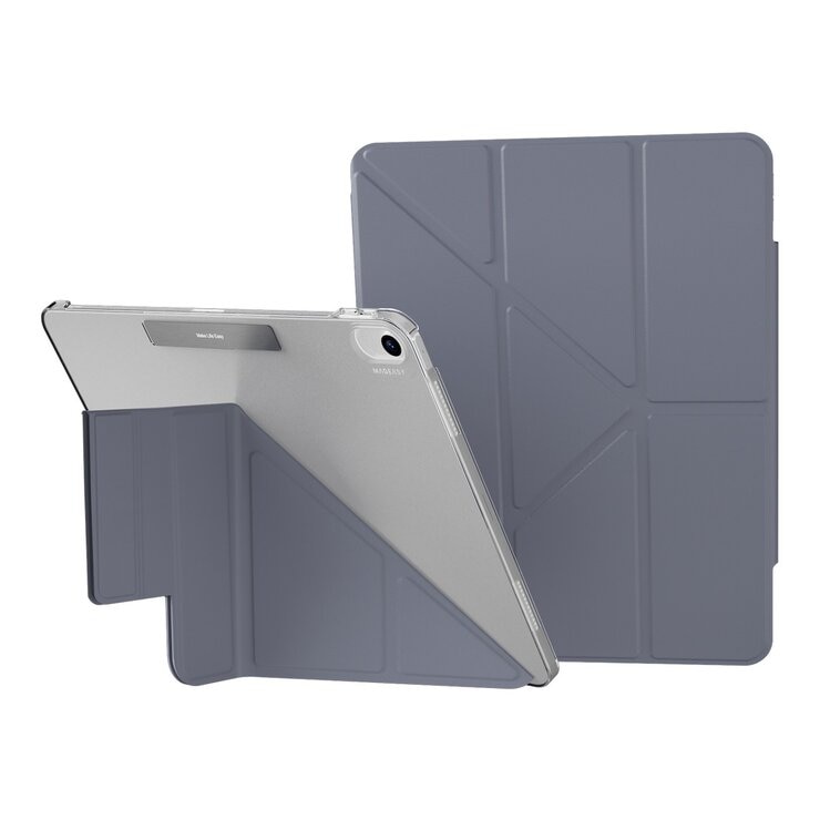 MAGEASY Facet 全方位支架透明背蓋保護套 適用於 2024 iPad Air 13吋 2025 M3 / 2024 M2 阿拉斯加藍