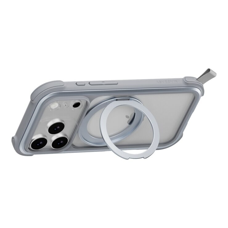 MAGEASY Odyssey Stand M 超軍規防摔磁吸支架手機殼 iPhone 17 Pro(迷霧) + 鏡頭保護貼Lenz 鈦合金(迷霧鈦) + Vetro 9H 鋼化玻璃保護膜