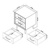 Bentley Designs Sienna Fumed 橡木 雙層抽屜床頭櫃