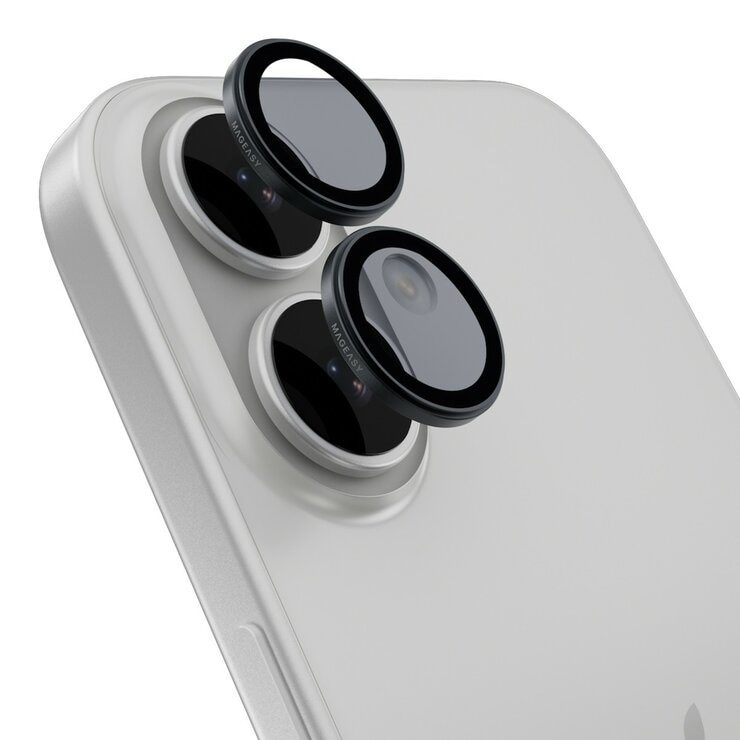 MAGEASY Bright M 不發黃軍規磁吸透明殼 iPhone 17 (白磁圈) + 鏡頭保護貼Lenz(煙霧藍) + Vetro 9H 鋼化玻璃保護膜