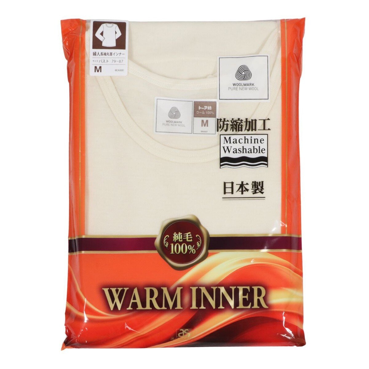 AS 女純羊毛長袖上衣 白 L AS 女純羊毛長袖上衣 白 L