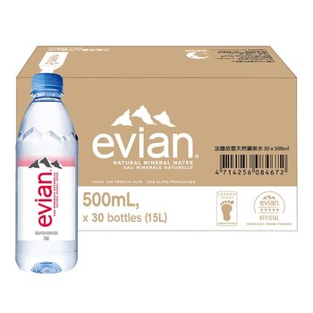  Evian 天然礦泉水 500毫升 X 30入