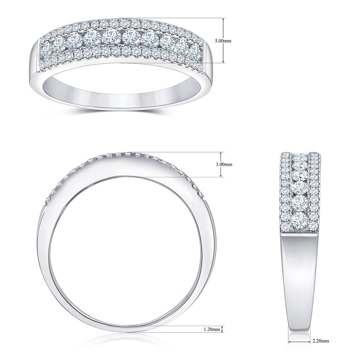 0.50 克拉 14K白K金 圓形鑽石戒指 VS2/I