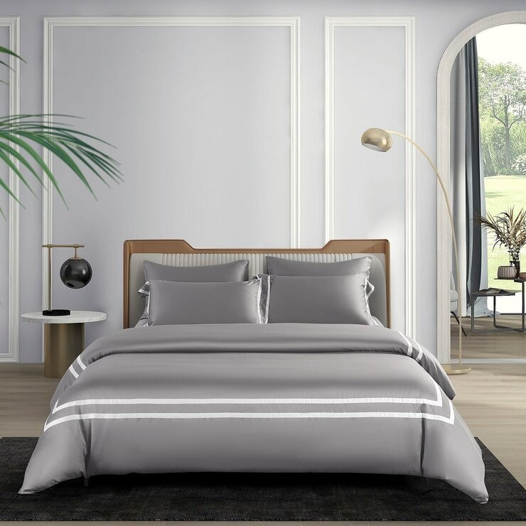 Don Home 萊賽爾素色雙人特大被套床包六件組 182公分 X 212公分