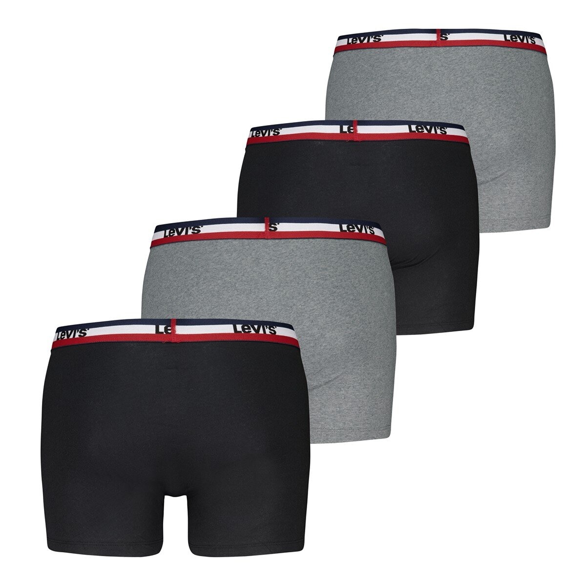 Levi's 男平口內褲 4入組 黑/灰