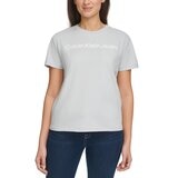Calvin Klein Jeans 女短袖圓領上衣 淺藍
