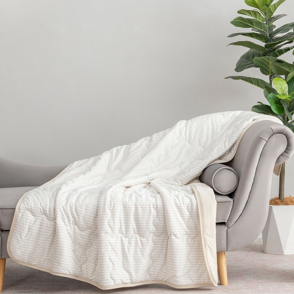 Berkshire 涼感被 152公分 X 177公分 黃條紋