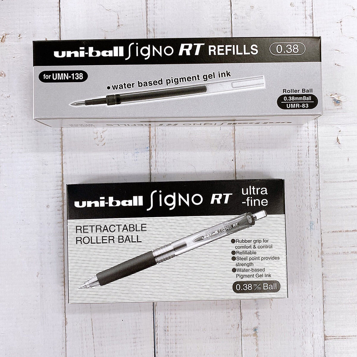 三菱 uni-ball Signo RT UMN-138 超細自動鋼珠筆 0.38公釐 筆12支+筆芯24支 黑