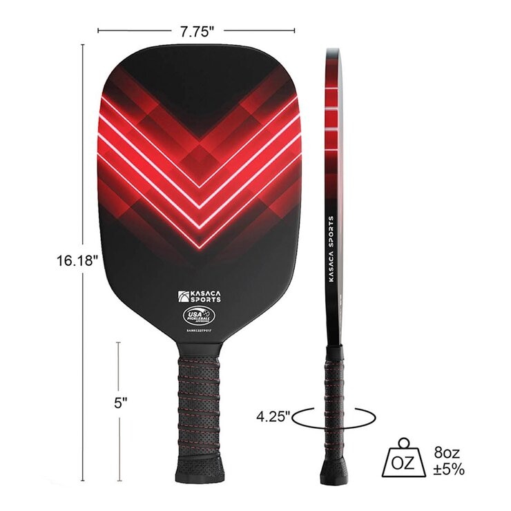 KASACA 紅V碳纖無邊匹克球拍
