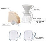 Hario V60手沖咖啡套組含玻璃杯 2入組