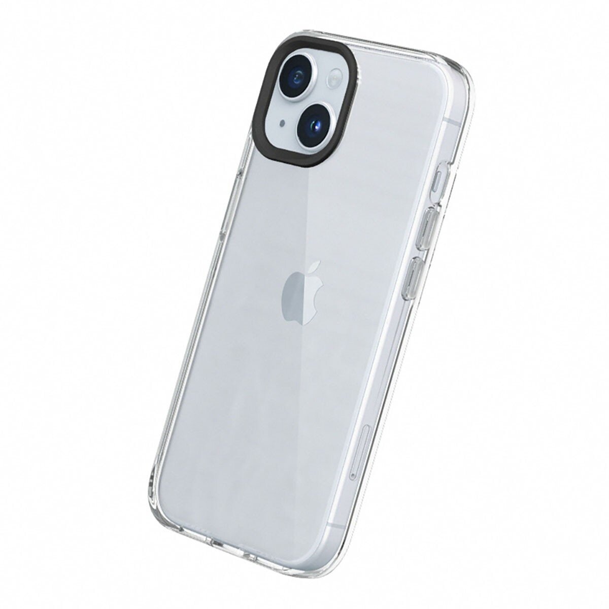 犀牛盾 iPhone 15 Plus Clear 透明防摔手機殼 + 9H 3D滿版螢幕玻璃保護貼 + 機能快扣手機掛繩加掛片 黑