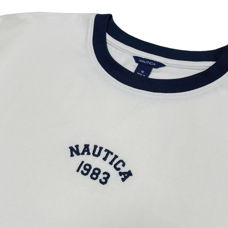 Nautica 女短版短袖上衣 白