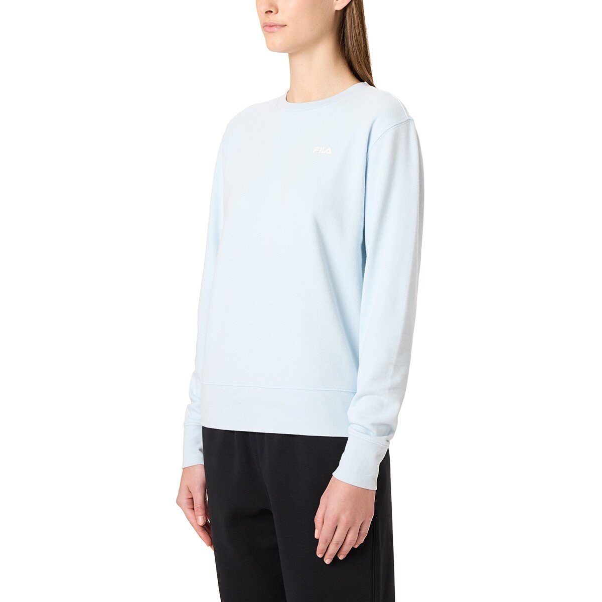Fila 女圓領長袖上衣 淺藍
