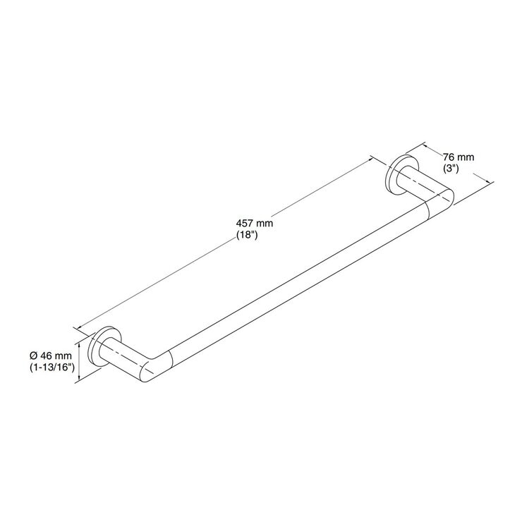 Kohler Kumin 18吋 單層毛巾桿 霧黑 Kohler Kumin 18吋 單層毛巾桿 霧黑