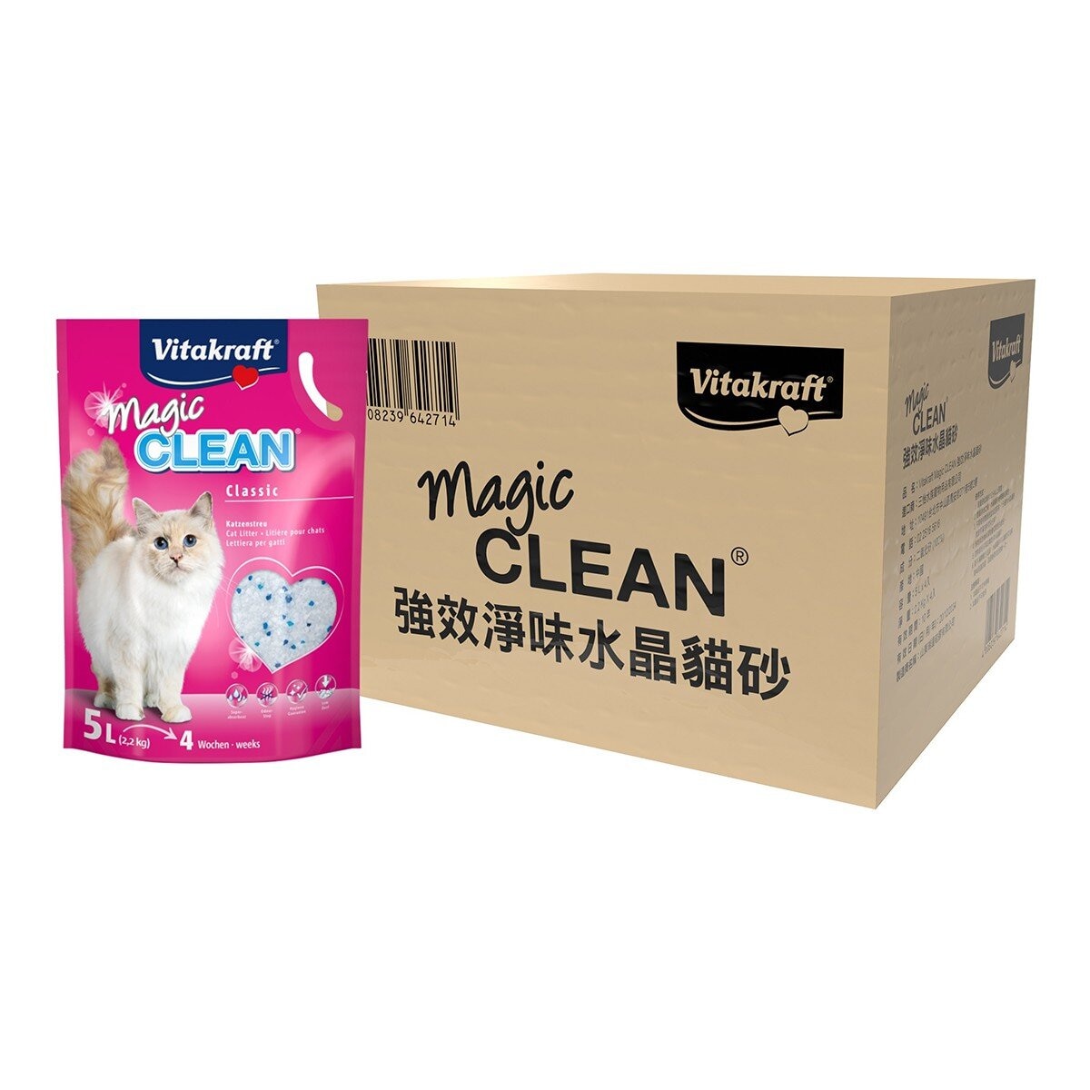 Vitakraft Magic CLEAN 強效淨味水晶貓砂 5公升 X 4入 X 45箱