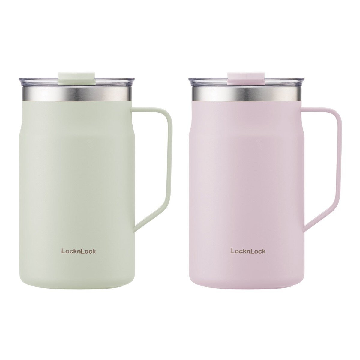 LocknLock 都會馬克咖啡杯 600毫升 X 2件組 淺綠+淺紫