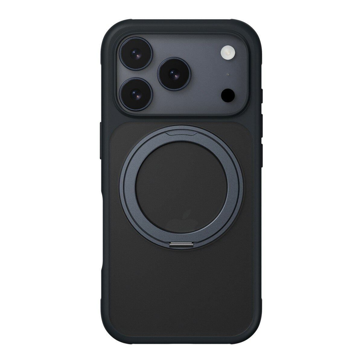 MAGEASY MagStand 360 M 磁吸旋轉支架防摔手機殼 iPhone 17 Pro(午夜) + 鏡頭保護貼Lenz(白色) + Vetro 9H 鋼化玻璃保護膜