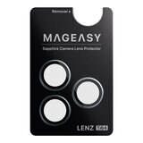 MAGEASY Bright M 不發黃軍規磁吸透明殼 iPhone 17 Pro Max(迷霧磁圈) + 鏡頭保護貼Lenz鈦合金(迷霧鈦) + Vetro 9H 鋼化玻璃保護膜