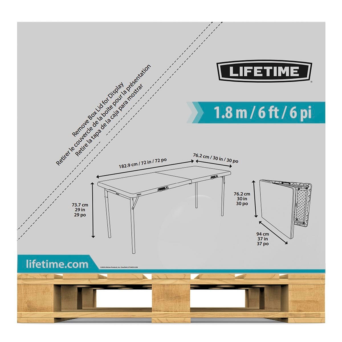 Lifetime 工業級 6呎折疊桌 80873 12入