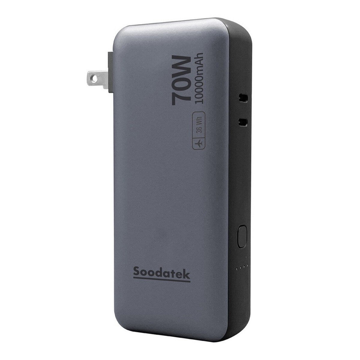 Soodatek 二合一旅充式10000mah 行動電源 (帶AC插頭)